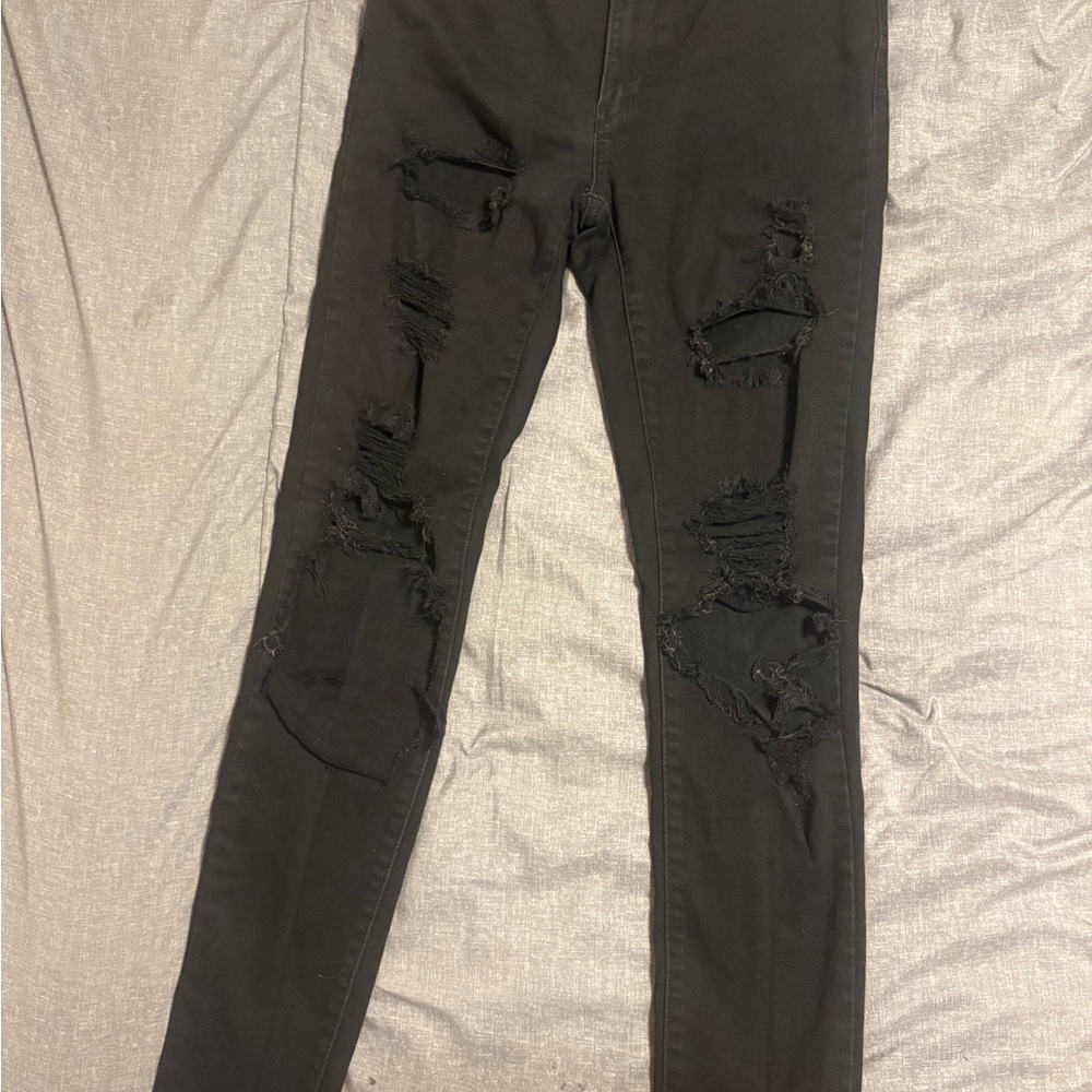 Levi's Black Skinny Distressed Jeans